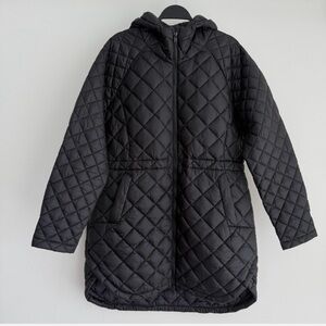 Athleta Women's Black Quilted Puffer Coat